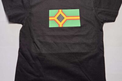 T-skjorte med skogfinsk flagg, barn, svart