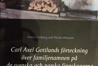 Carl Axel Gottlunds fortecning over familienamnen.