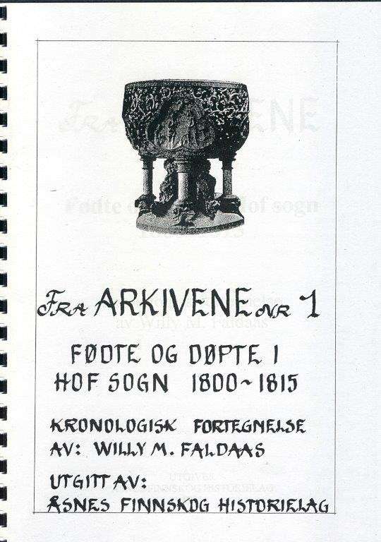 Fødte og døpte i Hof sogn 1800-1815